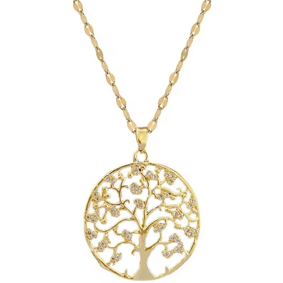 Stainless Steel Waterproof Perfect Guality Gold Tree of Life Pendant Necklace - Picture 6 of 7